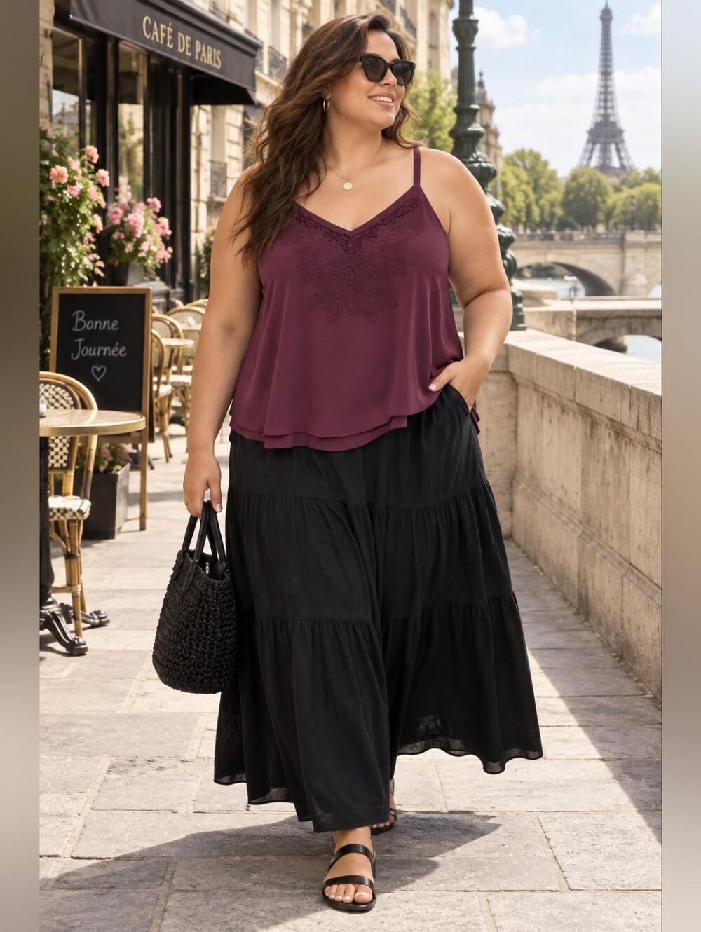 Torrid Sophie Purple Chiffon Embroidered Swing Cami Feminine Romantic Women's 3X
